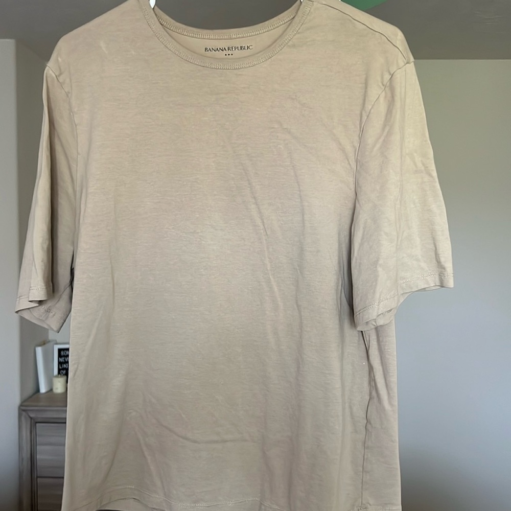 Banana Republic Short Sleeve Tan T-Shirt